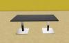 Table de Réunion ASSET Pieds Carrés Chromés
