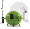 Fauteuil BOMB design pieds chromés