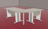 Bureau DUAL avec Retour Pieds L