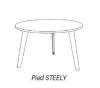 Table Ronde STEELY avec 3 pieds 