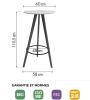 Table Haute FLECHE Pieds Bois