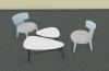 Ensemble de 2 chaises LOUNGE et 2 tables GALET 