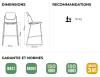 Chaise Haute Piètement Fermé LOOP Assise H76 cm