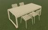 Ensemble de 4 chaises et 1 table BREHAT Alu